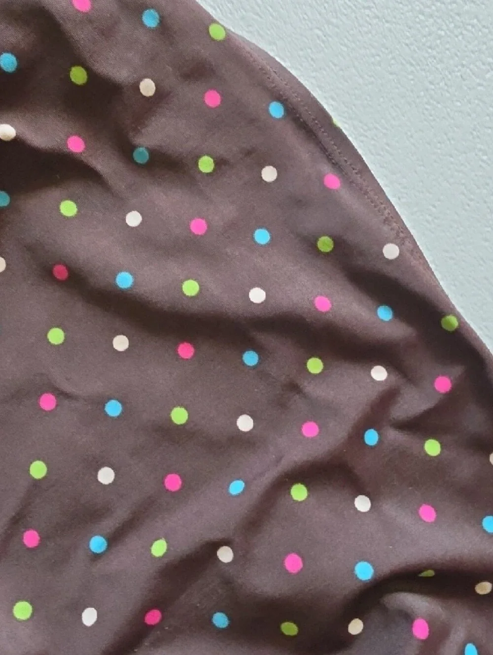 Size M Brown Polka Dot Tie-Side Bikini Top & Bottom